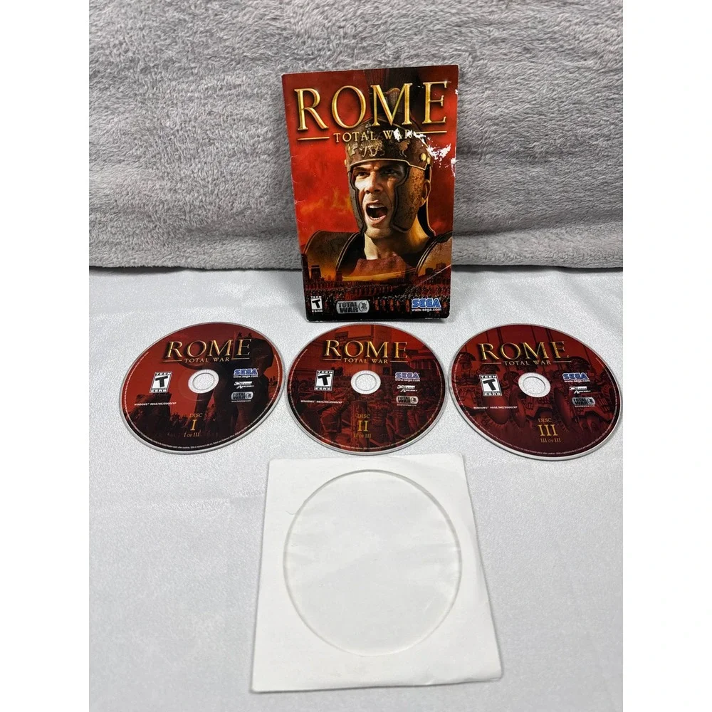 Sega Rome Total War PC Game Red Strategy 3-Disc Set With Manual